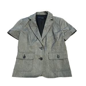 Banana Republic Women's Gray Short Sleeve Blazer Suit Coat - 2